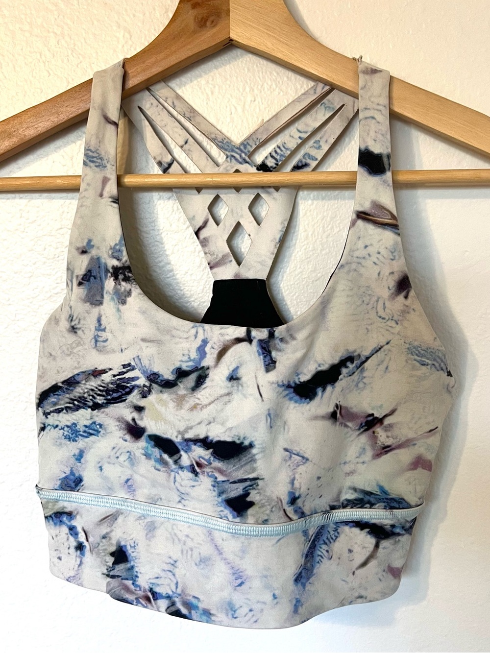 Lululemon Abstract Marble Print Strappy Sports Bra